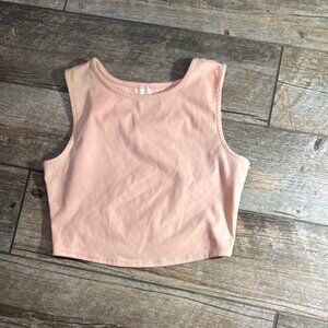 Yogalicious Orange Pink Sleeveless Crop Tank Top